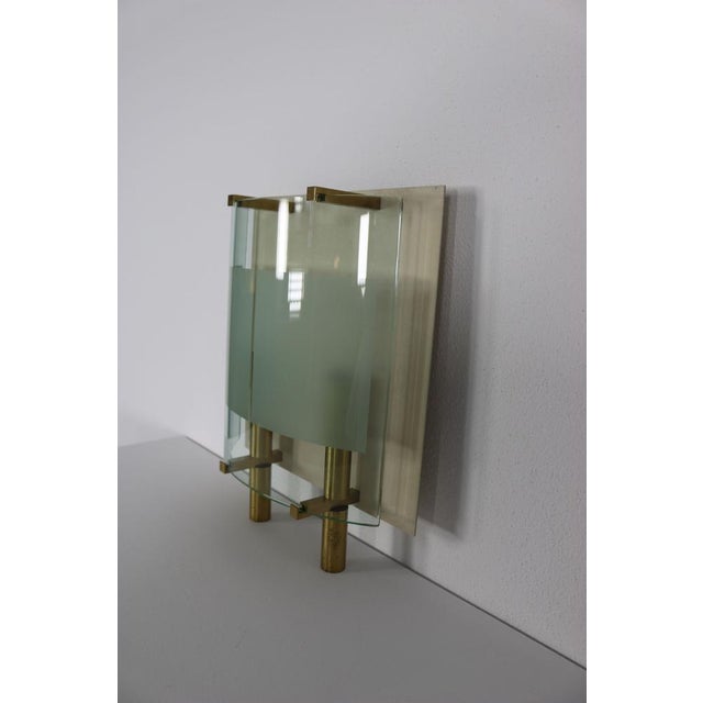 1950s Vintage Italian Lamp in Glass and Brass, 1950 For Sale - Image 5 of 16