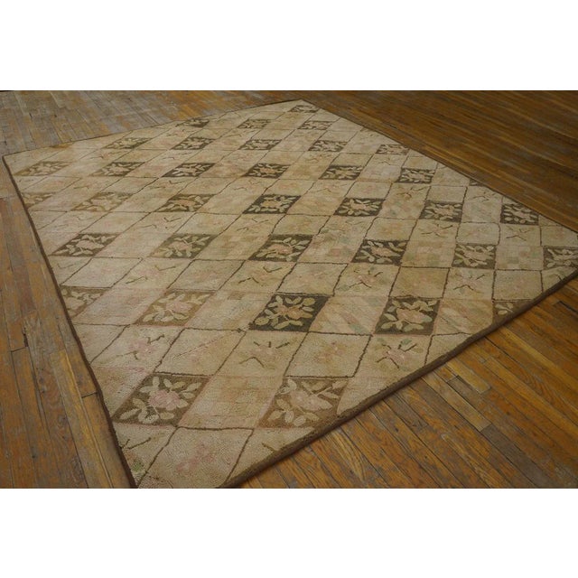 1930s American Hooked Rug 7' 8''x 8' 10''. Antique American Hooked Usa Allover Rug, Country of Origin: American USA Rugs,...
