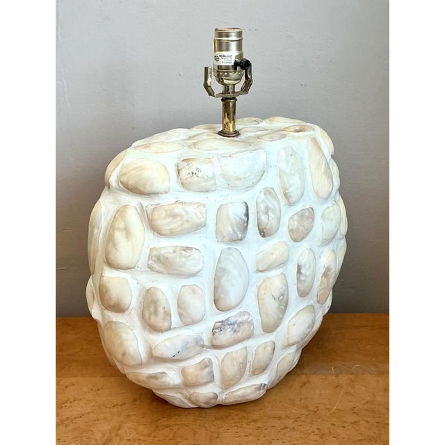 Vintage Textured Shell Table Lamp For Sale In West Palm - Image 6 of 12