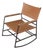 Mid Century Modern Style Metal and Leather Rocking Chair For Sale