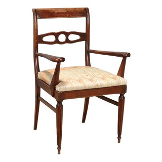 Mahogany Stained Beech Armchair For Sale