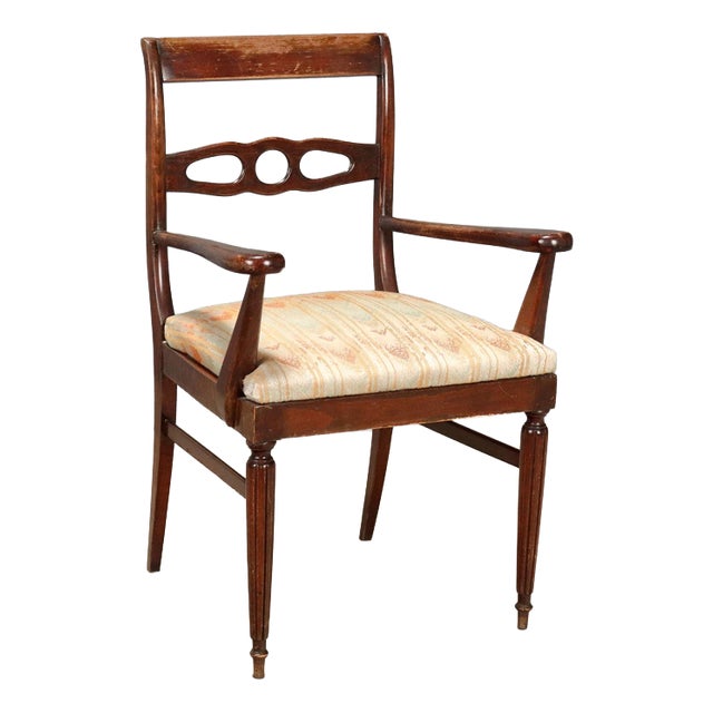 Mahogany Stained Beech Armchair For Sale