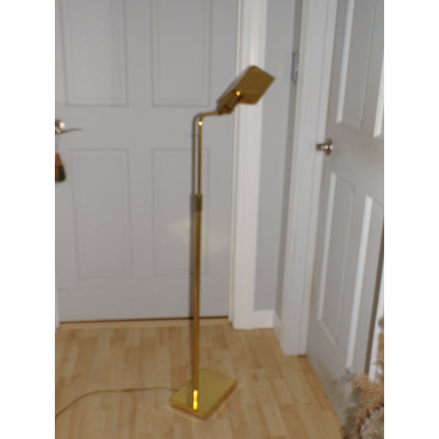 Brass Vintage Mid Century Modern Koch & Lowy Directional Brass Articulating Floor Lamp For Sale - Image 8 of 16
