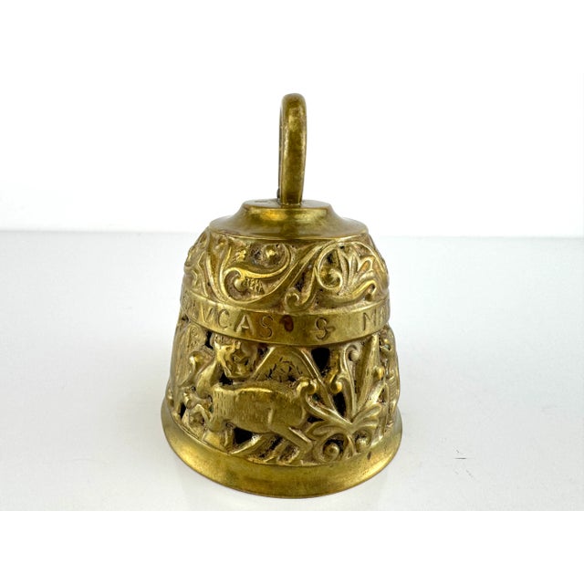Vintage Italian Brass Relief Bell With St. Mark’s Lion and Evangelists Motif For Sale - Image 10 of 13