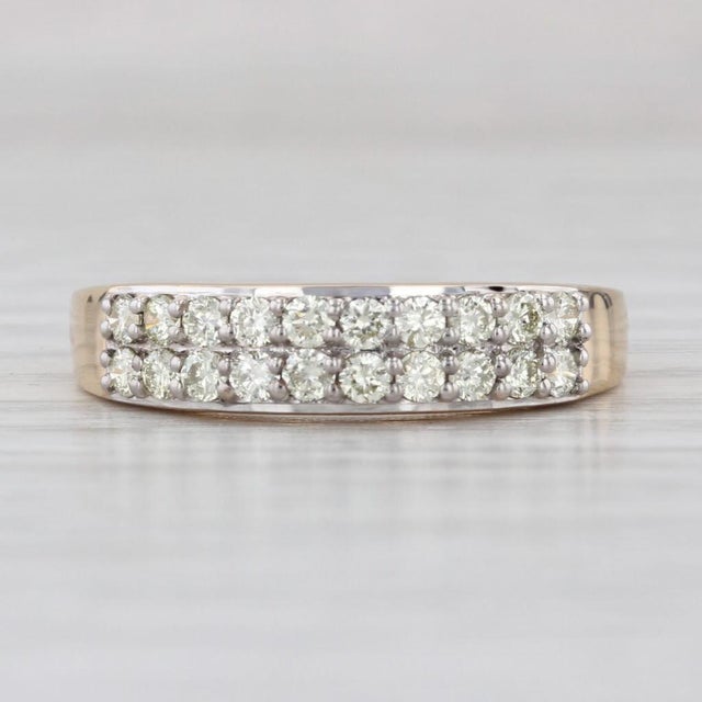 Modern 0.50ctw Diamond Wedding Band 18k Yellow Gold Stackable Ring Size 6 Coa Tomas Rae For Sale - Image 3 of 9