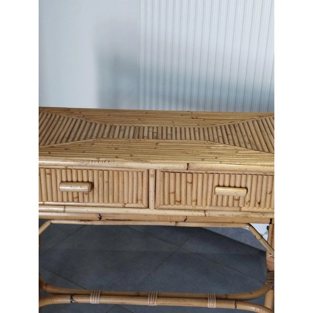 Vintage Bamboo Console Table by Vivai Del Sud, 1970 For Sale - Image 13 of 18