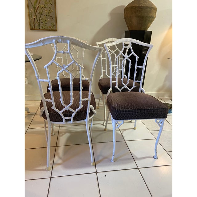Late 20th Century Vintage Chinoiserie Metal Dining Chairs- Set of 4 For Sale - Image 5 of 5