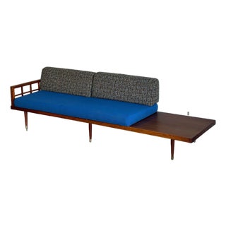 Walnut Sofa Daybed With Integrated Side Table Danish Mid-Century Modern 1960s For Sale
