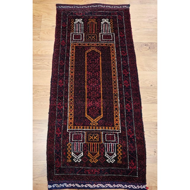 Mid 20th Century Vintage Baluch Prayer Rug, Hand-Knotted Wool, Mid-20th Century For Sale - Image 5 of 6