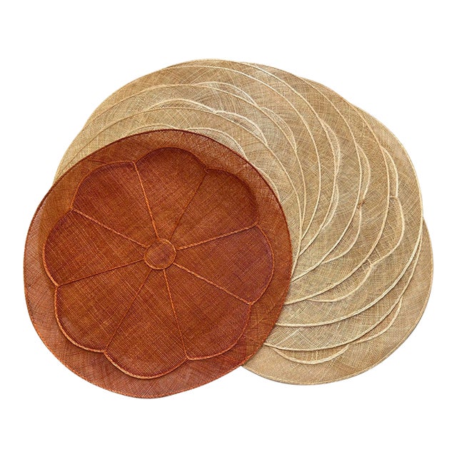 Vintage Filipino Woven Abaca Placemats, Set of 10, Made for Neiman Marcus For Sale