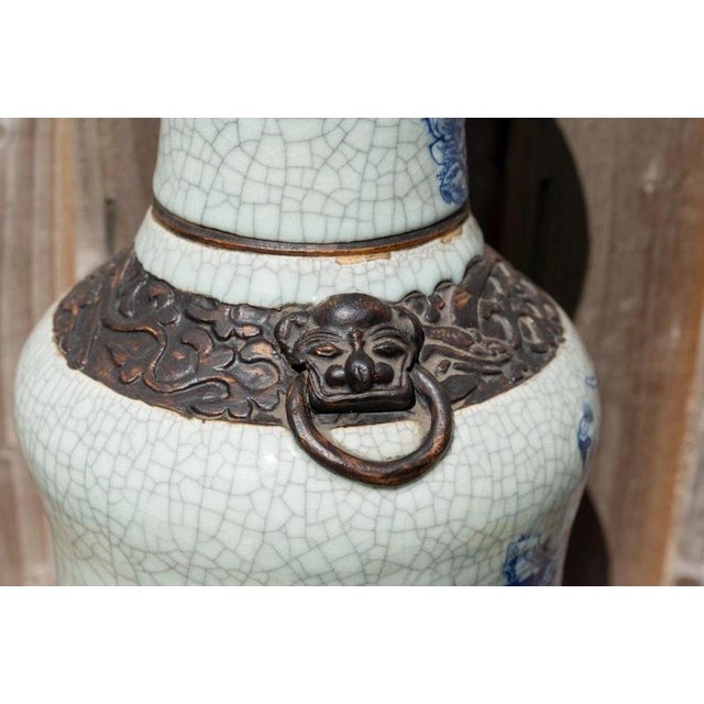 Large Early 19th Century Chinese Qing Dynasty Crackle Glazed Porcelain Vase For Sale - Image 9 of 18