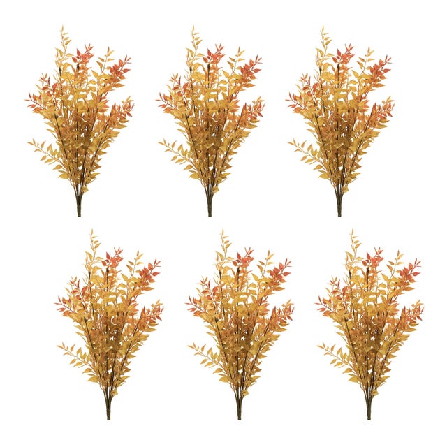 Rustic Fall Foliage Bush (Set of 6) For Sale - Image 3 of 3