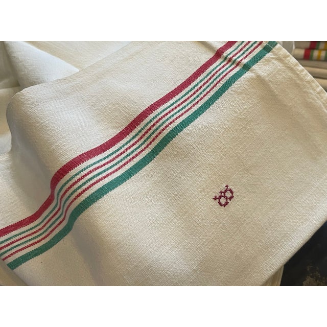 French Kitchen Table Towels in Linen Canvas with Embroidery, 1920s, Set of 82 For Sale - Image 11 of 18