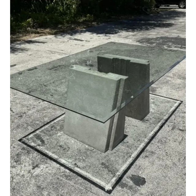 Late 20th Century Vintage Boho Cast Concrete Dining Table For Sale - Image 5 of 7