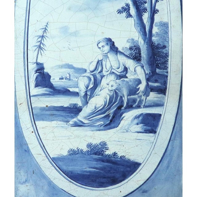 Ceramic German Tin-Glazed Earthenware Plaques With Bucolic Scenes, Nurnberg For Sale - Image 7 of 12