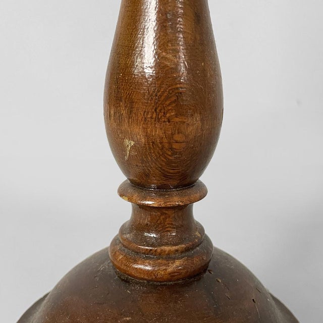 Italian Round Doorstop in Turned Wood, 1930s For Sale - Image 9 of 13