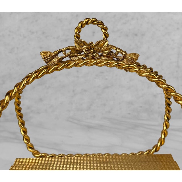 Baroque Vintage Hollywood Regency Gold Rope & Tassel Hand Towel Napkin Holder For Sale - Image 3 of 7