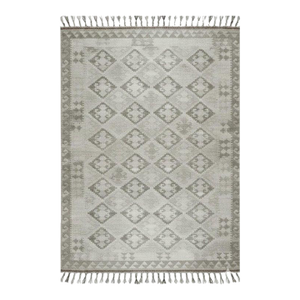 12x15 Gray Hand-Knotted Wool Diamond Repeat Geometric Modern Carpet Rug