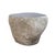 A beautiful solid stone end table, from Indonesia. Contemporary. Rustic, unfinished sides with a smoothly polished grey...