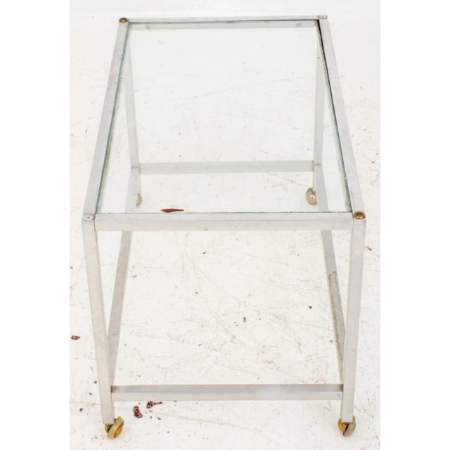 Late 20th Century Postmodern Glass and Chrome Bar Cart For Sale - Image 5 of 5