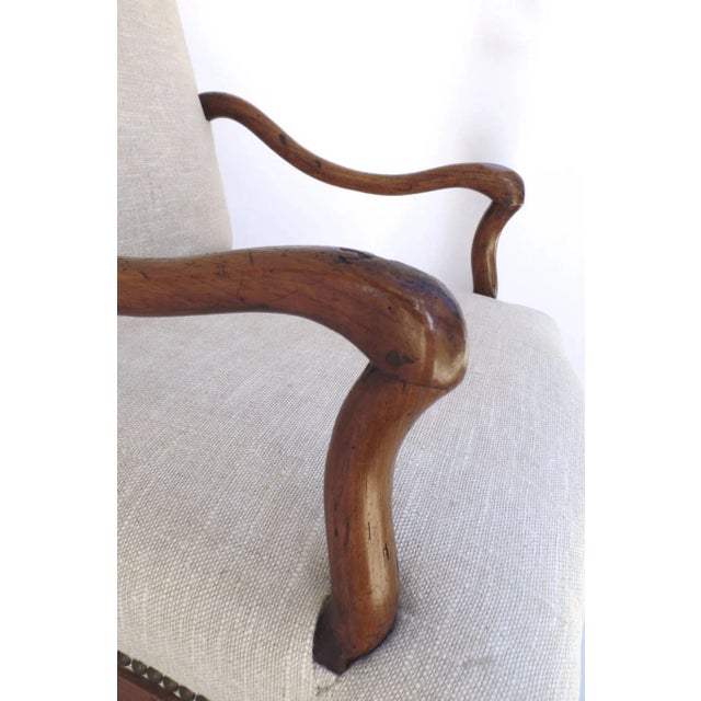 French Late 18th Century Walnut Os de Mouton Armchairs Louis XIV - a Pair For Sale - Image 11 of 13