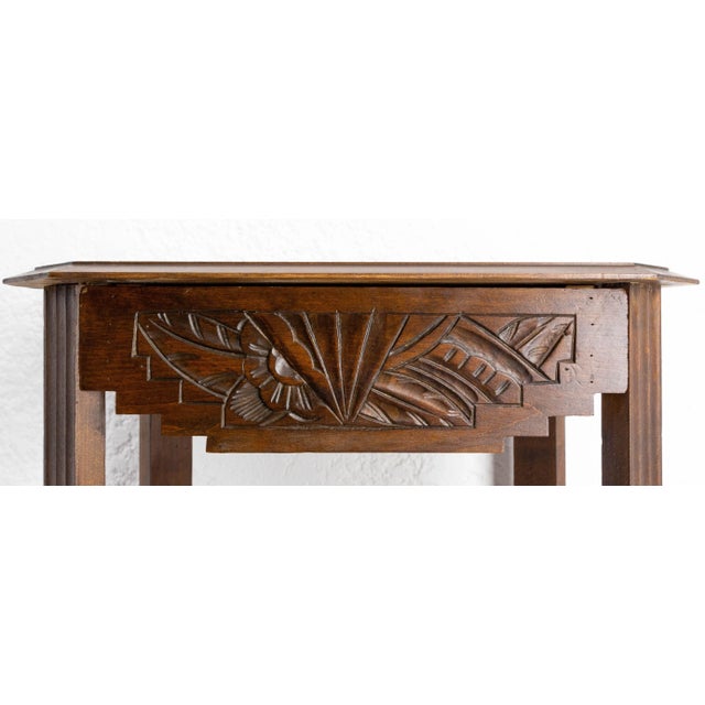 Art Deco French Poplar Nightstand, 1930s For Sale - Image 6 of 10