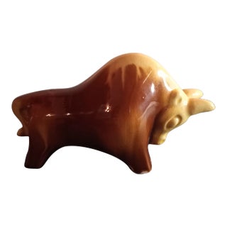 1980s Cafe Au Lait France Ceramic Bull Figurine For Sale