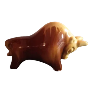 1980s Cafe Au Lait France Ceramic Bull Figurine