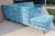 1990s Low Slung Style Sectional Tapered Legs Aqua Green Crushed Velvet Upholstery - Set of 2 For Sale - Image 4 of 12