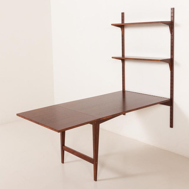 Shelving Wall Unit with Extendable Desk by Poul Cadovius for Cado, 1960s, Set of 5 For Sale - Image 15 of 15