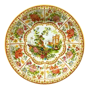 1971 Daher Victorian Scene Toleware Bowl