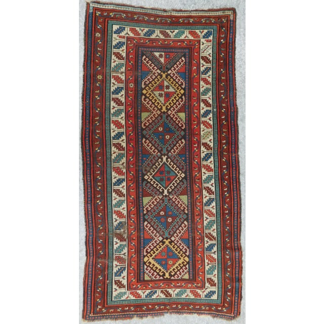 1920s Antique Handcrafted Caucasian Rug. 3'7"x 7' For Sale - Image 13 of 13
