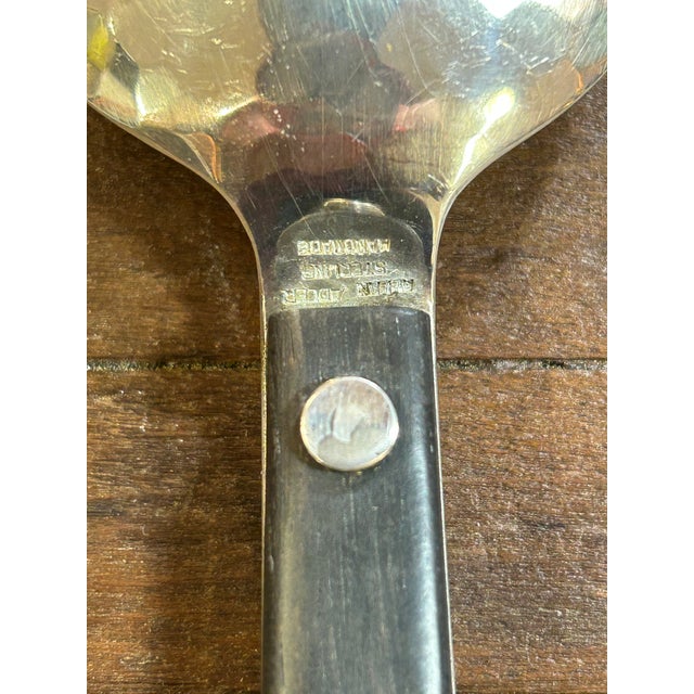 Collectible Pair of Adler Sterling Silver & Ebonized Wood Two Piece Salad Serving Set For Sale In Philadelphia - Image 6 of 13