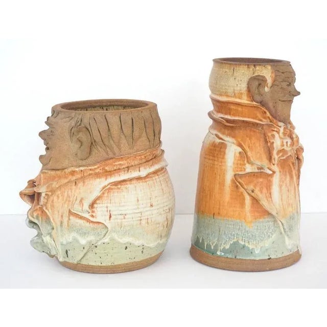 Figurative "Laurel & Hardy" Vases by Tom Reese - A Set of Two For Sale - Image 3 of 11