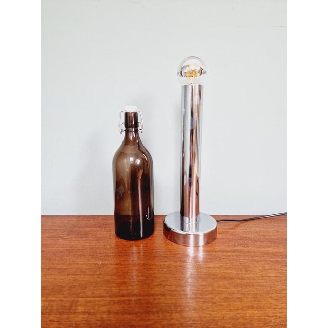 Tubular Chrome Metal Table Lamp, 1970s For Sale - Image 6 of 14