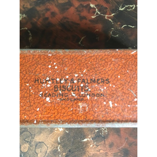 Rustic Early 20th Century Antique Huntley and Palmers Biscuit Tin For Sale - Image 3 of 6