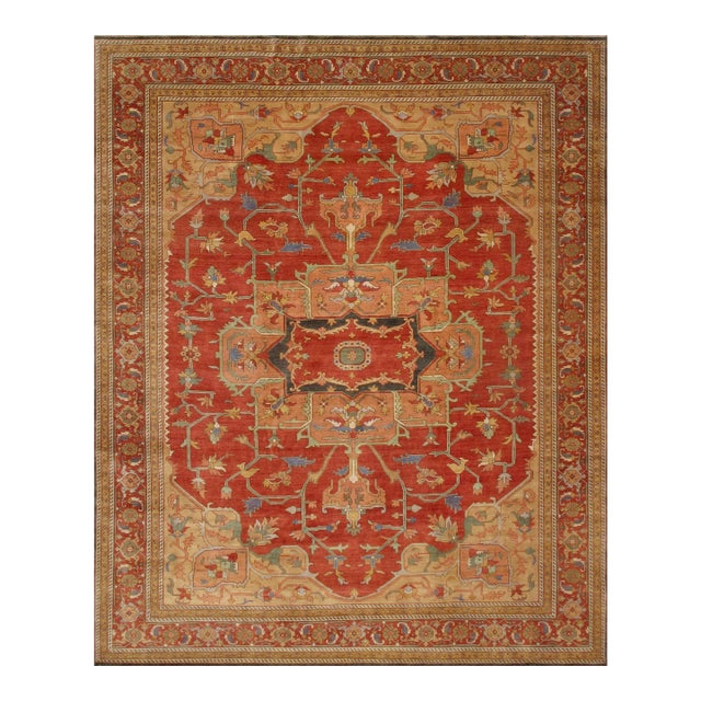 Pasargad Home Serapi Rust Wool Area Rug- 9'11'' X 10' 0'' For Sale