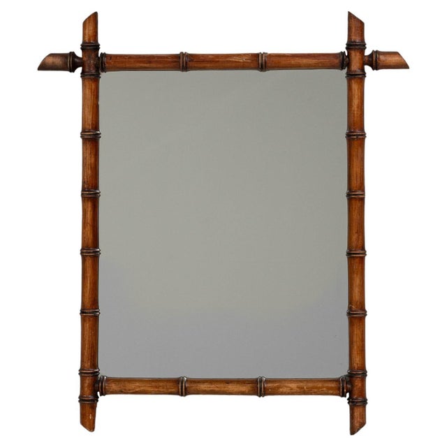 19th Century French Faux Bamboo Mirror For Sale - Image 9 of 18