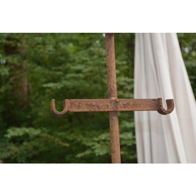 Vintage Cast Iron / Metal Primitive Rustic 3 Tier Graduated Drying / Quilt Rack Stand For Sale - Image 10 of 18