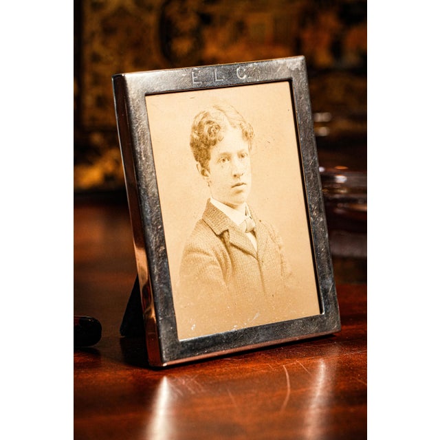 Traditional Classic Small Keepsake Sterling Silver Antique Picture Photo Frame Home Decor For Sale - Image 3 of 7