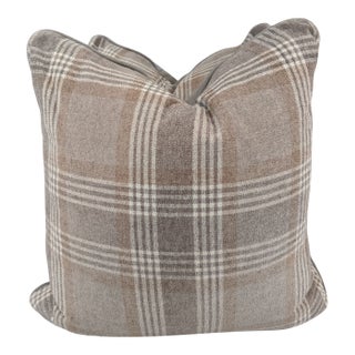 Plaid Neutral Colored Pillows 20" X 20"- A Pair For Sale
