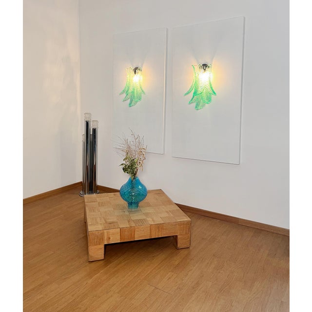 Vintage Turquoise Murano Glass Felci Wall Sconces, 1990s, Set of 2 For Sale - Image 12 of 18