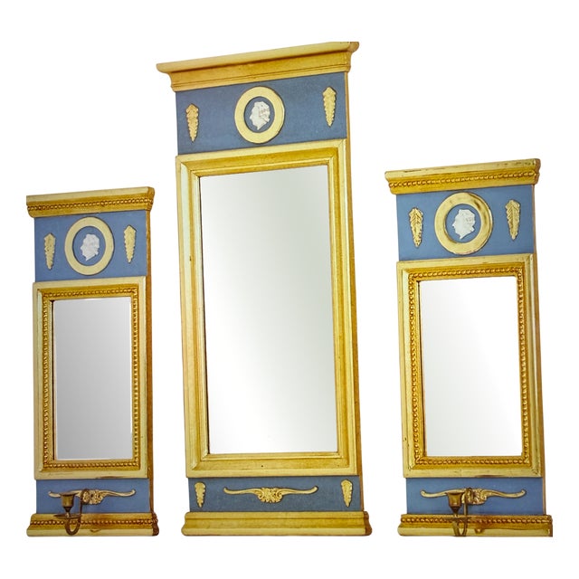 Late Gustavian Mirror Set, 1900s, Set of 3 For Sale