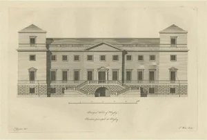 Campbell, Illustration of Hagley Hall in Worcestershire, England, 1770, Print
