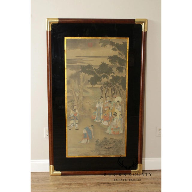 High Quality Framed Asian Figural Print After The Historic Composition Titled “Refusing The Seat.” This Work Depicts A...