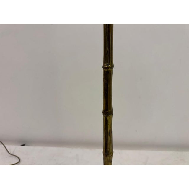 Mid-Century Modern Brass and Faux Bamboo Floor Lamp, 1960s For Sale - Image 6 of 15