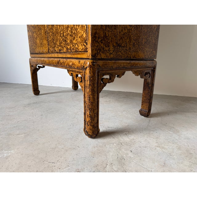 Mid Century Hollywood Regency Faux Tortoiseshell Cabinet For Sale - Image 15 of 18