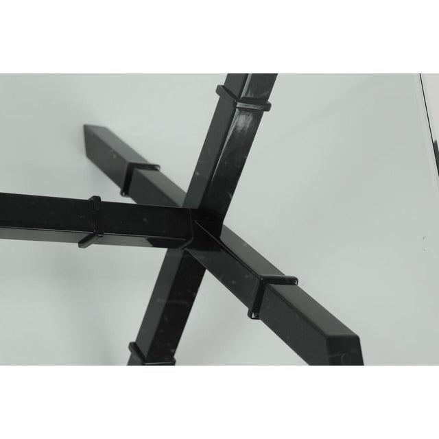 1970s Glass Top X Base Coffee Table For Sale - Image 9 of 12