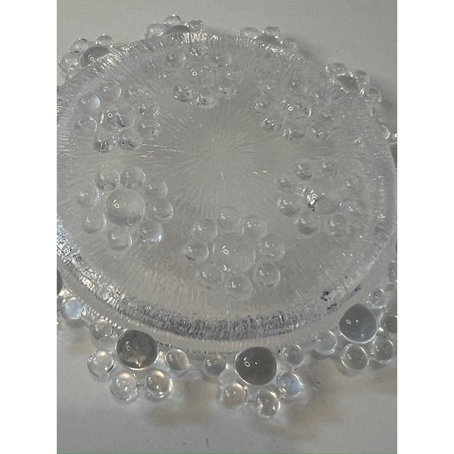 1970s Masserini Barocco "Bubble Lace" Clear Glass Coasters, Made in Italy, Set of 5 For Sale - Image 4 of 9