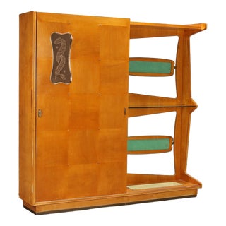 Vintage Entryway Cabinet with Glass Console, 1950s For Sale